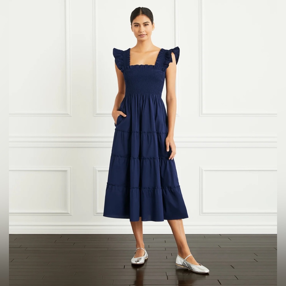 Hill House Home The Ellie Nap Dress, Navy Cotton, M